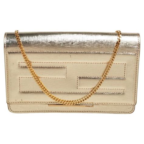 fendi gold wallet on chain